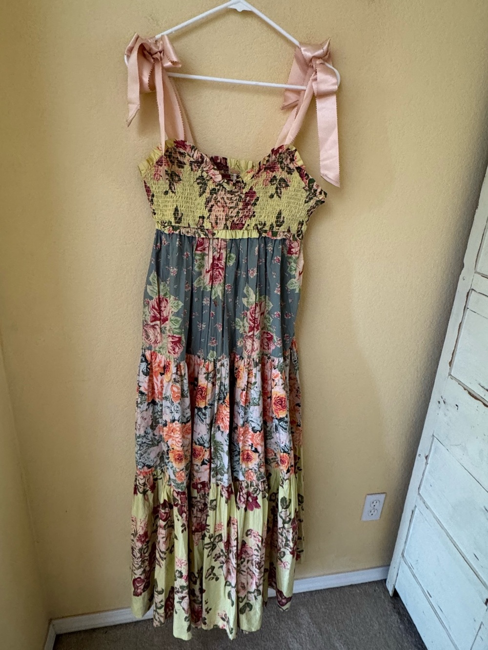 Free People Bluebell Floral Boho Maxi Dress Size Medium